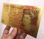 9ct Gold £50 Fifty Pound Banknote 