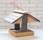 Suspended ~ Wild Bird Feeder ~ HandMade Cottage Garden Natural Wood