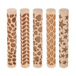 5pcs Wood Roller 10cm Star Pattern Rollers Wooden Pottery Tools