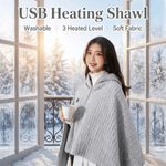 USB Heated Wearable Blanket Electric Heating Shawl Shoulder Warmer 3 Heat Settin