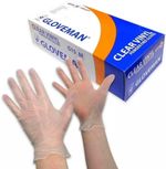 GLOVEMAN Disposable CLEAR VINYL POWDER & LATEX FREE Gloves Small-XL 100 200 1000