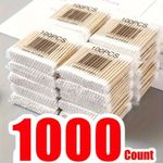 1000PCS Bamboo Cotton Buds Double Round Tip Makeup Craft Cleaning Swabs