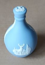 Wedgwood BLUE Jasper MINIATURE Scottish GLENFIDDICH WHISKY Bottle