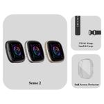 Fitbit Sense 2 Bundle - x2 Wrist Straps, Full Screen Protector - Refurb 