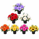 Memorial Grave Cemetery Pots Artificial Flowers Weatherproof Graveside Vase