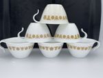 Vintage  Corelle Butterfly Gold Hook Handle Cups Pyrex Match Set Of 6 Coffee Cup