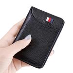 Men Anti-scan Leather Slim ID Credit Card Holder RFID Blocking Thin Small Wallet