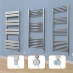 Straight Curved Flat Panel Chrome Heated Towel Rail Prefilled Electric Radiator