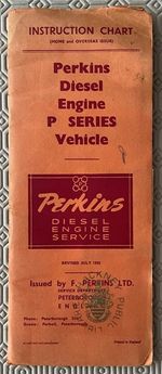 PERKINS P Series Diesel Engine Instruction Chart Jul 1953  5118/5768/753/12000..