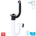 Kitchen Sink Combination Waste Plug & Chain Overflow Telescopic U Bend Trap Kit