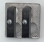 Stila Metal Cosmetics Pencil Sharpener x1 Make-up Silver Duo Dual Hole Point New