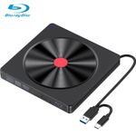 External Blu-ray Drive, USB 3.0 & Type-C BD Reader, DVD/CD Burner – Portable Blu