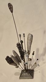 Antique Victorian Hat Pin Holder Stand With 27 Hat Pins EPNS Display