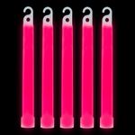 5 Pink Jumbo Premium Large 6" Long Thick Glow Sticks Neon Party Light Festival
