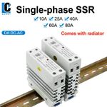 DIN Rail Mounted Relay SSR Slim Solid State Relay with Heat Sink DC Control AC 1