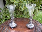 Antique Art Nouveau Pair of  WMF Pewter Butterfly Epergnes