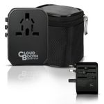 Universal Travel Adapter International Plug EU AU UK US TYPE C/A Carry Pouch Inc