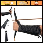 Adjustable Cow Leather Archery Arm Guard - Antique Bracer for Longbow & Recurve