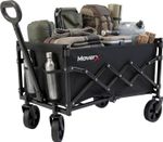 MoverX Folding Wagon Trolley Cart Black 70L Capacity 100kg Load