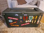 Large Royal Marines Transportation Trunk with lifting handles and shelves