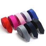 Mens Tie Plain Solid Colour Classic Slim Skinny Smart Party Wedding Thin Neck