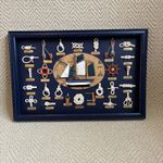 Vintage Nautical Marine Knots & Sailing Ship Shadow Box - Art – Large 23x16”