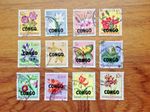 Congo 1960 Belgian Congo Flower  O/P Congo Used Stamps. Free UK Postage