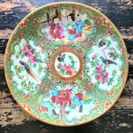 Antique 1800s Qing Chinese Export Famille Rose Medallion Canton Porcelain Dish