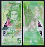 EAST CARIBBEAN: B240a P#W56  5 Dollars Polymer 2021 Uncirculated Banknote.