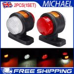 2Pcs Led Side Marker Lights Indicator Rubber Lamp Trailer Truck 12v Outline NEW