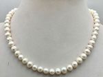 Natural White 7-10mm Akoya Freshwater Pearl Necklace 14-50'' 925 Silver Clasp