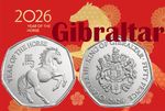 Gibraltar coin 50p pence 2026 Chinese Zodiac Year of the Horse Han symbol animal