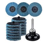 15pcs 50mm Flap Disc Kit Quick Change Sanding Wheels 40/60/80 Grit with Holder