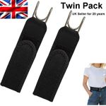 X2 Tactical Metal Hook Elastic Belt plain Black Unisex Buckle-Less UK seller
