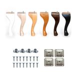 4x Queen Anne Wooden Furniture Legs Feet 7''-9'' Beech For Bed Sofa Footstool
