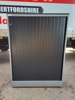 Steel Tambour Sliding Door Office Cupboard Lockable Grey Filing Storage Cabinet
