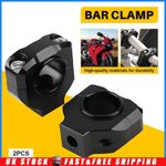 2pcs Fat Bar Mount Clamps Riser Black Aluminium 28mm Motorcycle HandleBar Handle