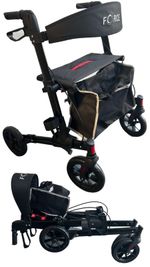 Ultra Lightweight Rollator Fold Flat Compact Mobility Walker Bag Backrest Seat