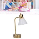 ⁺1:12 Scale Dollhouse Table Lamp LED Micro Metal Dollhouse Miniature Table Light