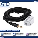 AUX Cable For Peugeot 107 207 1007 3008 308 4007 RD4 VDO Blaupunkt Radio Stereo