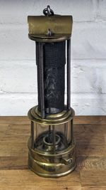 William H Hall & Co Birmingham 1860s Clanny miners lamp screw to thread