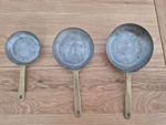 Vintage Small Copper Frying Pans Set Of 3 Farmhouse Country Kitchen Display