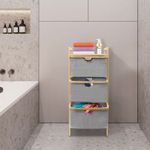 3-tier Laundry Basket Bamboo Cationic Cloth Laundry Basket Organizer 44*33*96cm