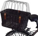 Rear Bike Basket Dog Basket Pet Cat Carrier Travel Small Rattan Brown Cage