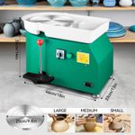 Donken Pottery Wheel 350W 25cm Ceramic Clay Wheel Kit Tools Speed Pedal Green