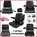 Universal Waterproof Seat Tractor Dumper Forklift Mower Digger Adjustable Black.