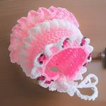 Super Frilly Romany Spanish Crochet Bonnet 3 Months Up 💕baby Girl