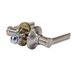Static Caravan Interior Door Handle Oval Design with Passage Satin Nickel