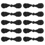 10 Pairs Chinese Knots Frog Buttons Black Buttons, 3"x0.7"