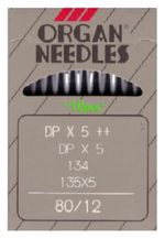 Industrial Sewing Machine Needles 135X5, 134R Size 80/12 Genuine Organ Needles